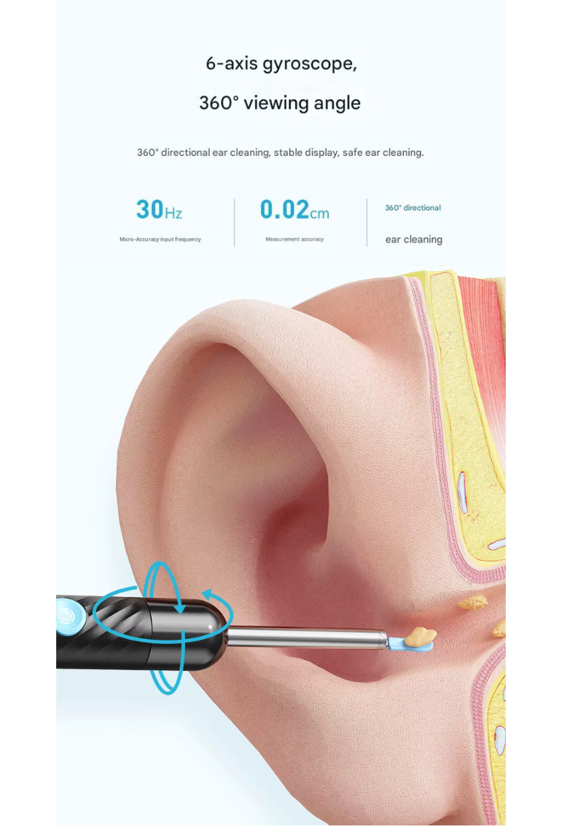 Wireless Ear Cleaning Camera – Rechargeable HD Ear Wax Removal Tool with LED Light & Silicone Tips