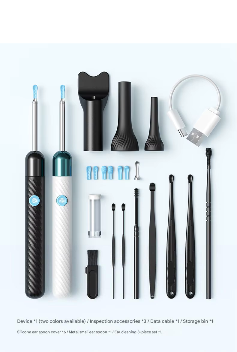 Wireless Ear Cleaning Camera – Rechargeable HD Ear Wax Removal Tool with LED Light & Silicone Tips