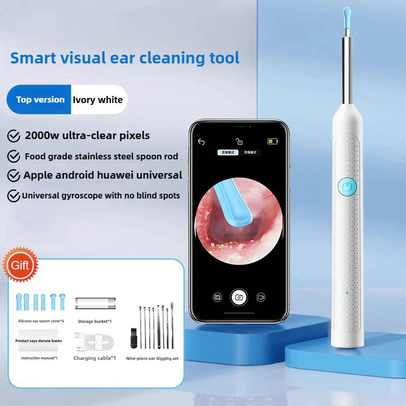 Wireless Ear Cleaning Camera – Rechargeable HD Ear Wax Removal Tool with LED Light & Silicone Tips